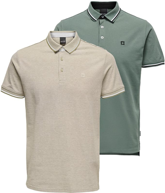 Only & Sons Heren poloshirt 2 pack Onsefletcher