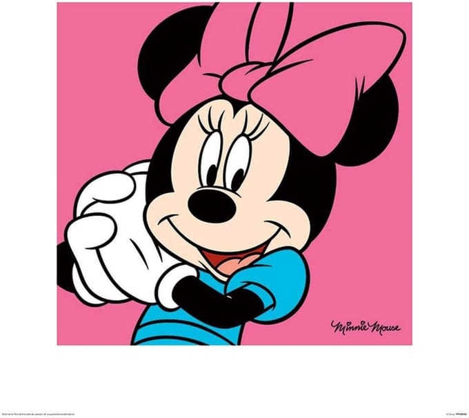 Kunstdruk Minnie Mouse - Pink 40x40cm