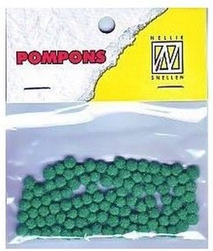 Nellie Snellen Pompoms Mini - 3mm - 100stuks - Col. 06 Emerald Groen