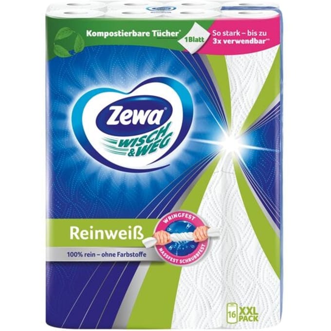 Keukenrollen Wisch & weg, 2-laags, 16 rollen