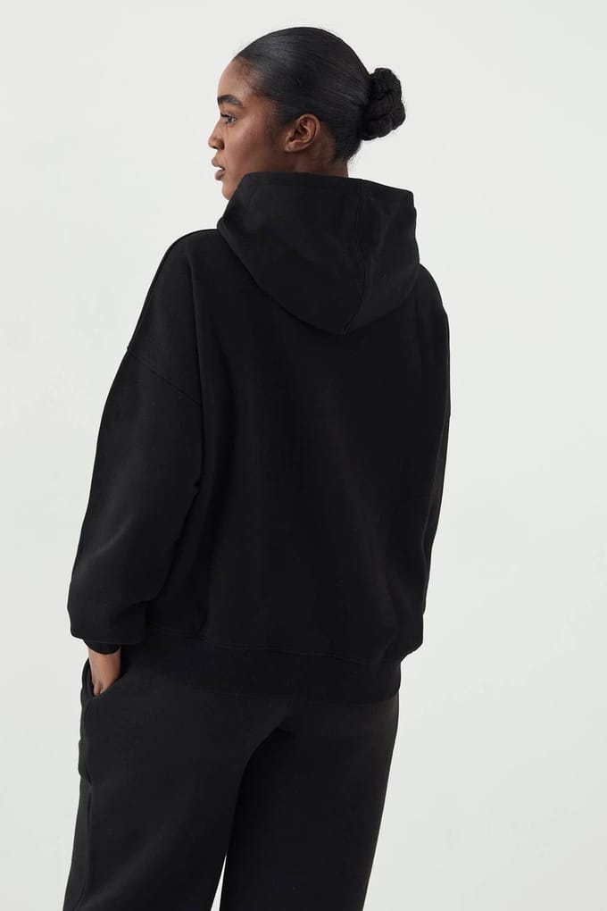 Dames DSGN Studio Badstof Applique Oversized Hoodie | Zwart | Maat: Small
