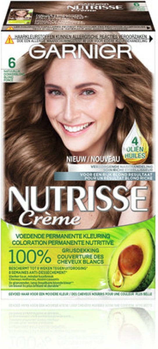 Garnier Nutrisse Crème Haarverf - 60 Natuurlijk Donkerblond - 3 stuks Voordeelverpakking