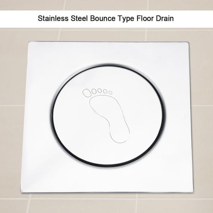 RVS Pedaal Bounce Type Vloerafvoer voor Badkamer Wasruimte Garage Kelder Type 1 white