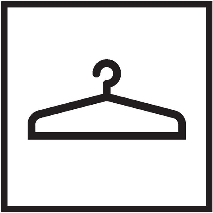 Garderobe sticker, wit zwart 150 x 150 mm