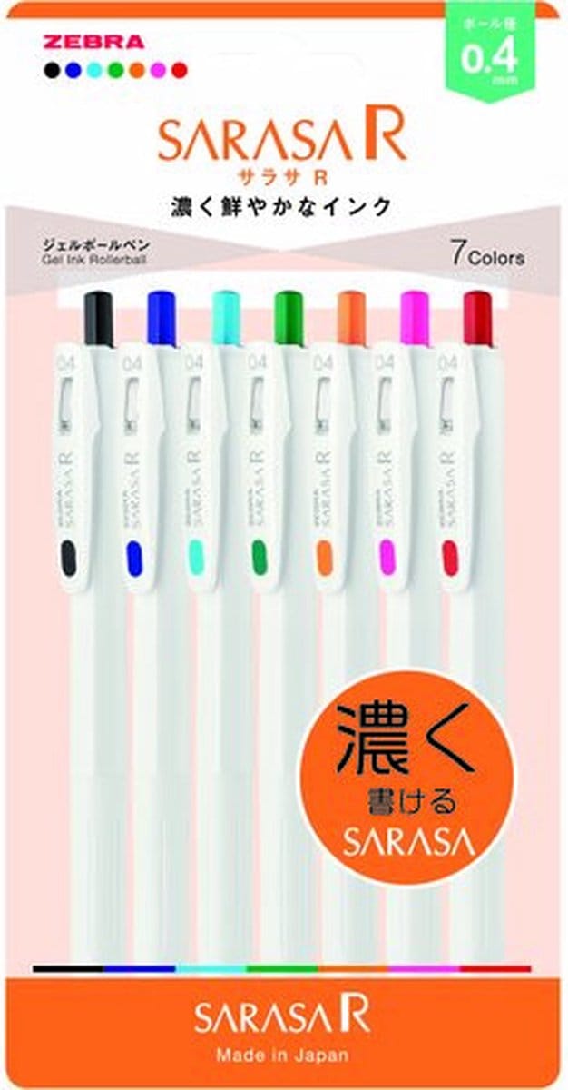 Zebra Gel Ballpoint Pen Sarasa R 0.4mm 7 Colors Set