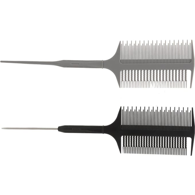 Highlight Kam Kleuren Dubbelzijdige Haarsectie Kam Kit voor Kapper Haarstyling gray