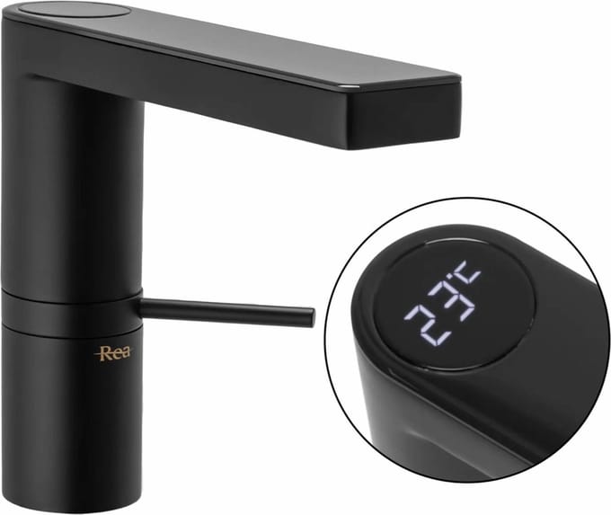 Rea Amar Lcd Black Low - Wastafelkraan - Zwart
