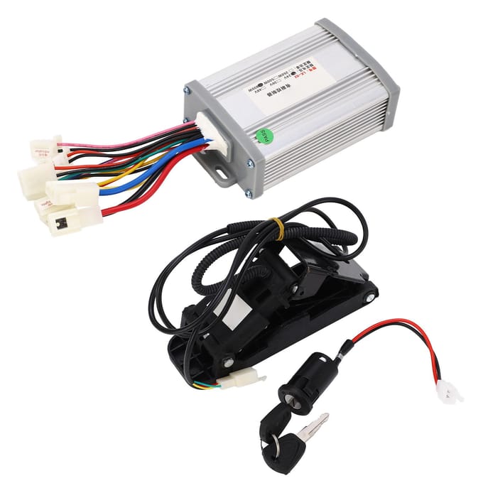 Kit Contrôleur Tricycle Électrique 24V 800W Accélérateur à Pédale Kit Batterie Lithium Vélo Kit Rétrofit white
