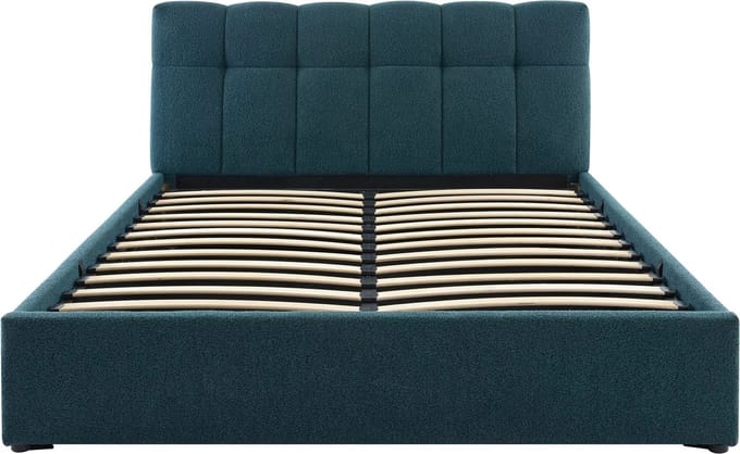 Vente-unique Bed met opbergruimte stof groenblauw 140 x 190 cm