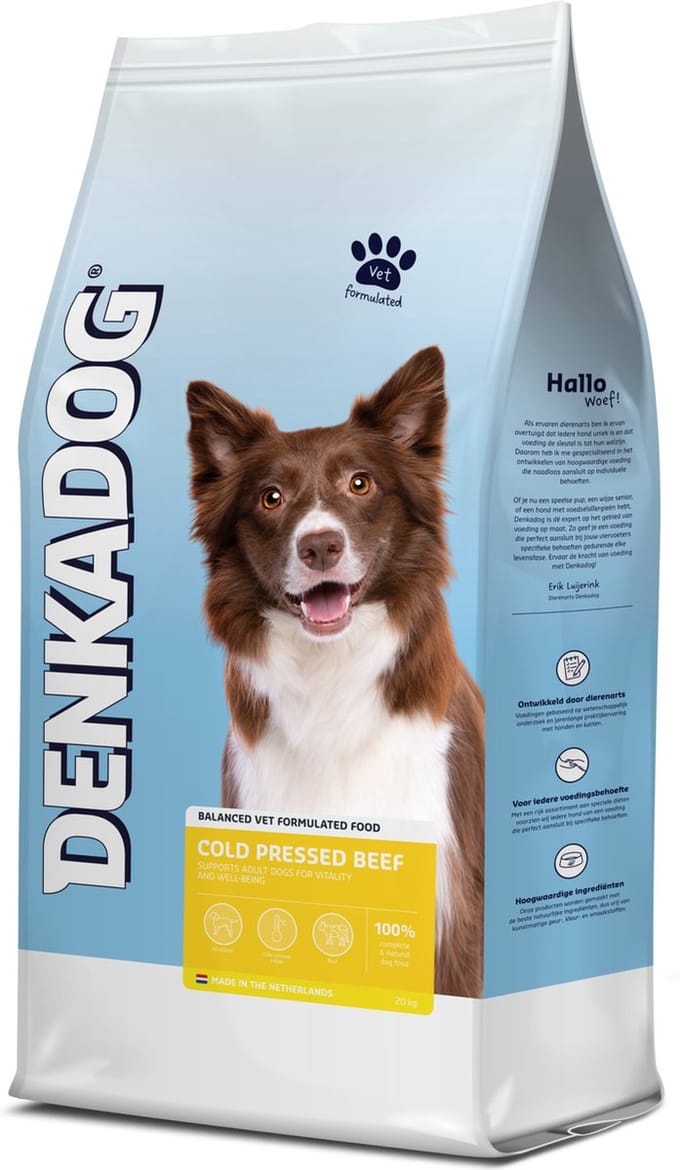 Denkadog Cold Pressed Rund - Hondenvoer - 20 kg