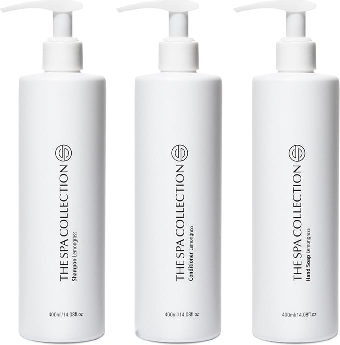 The Spa Collection Lemongrass - Shampoo + Conditioner + Handzeep - Milde formulering - 400 ml pompfles - Set van 3 stuks