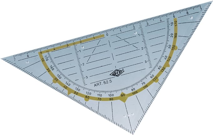Wedo Geodriehoek Standaard 160 mm transparant