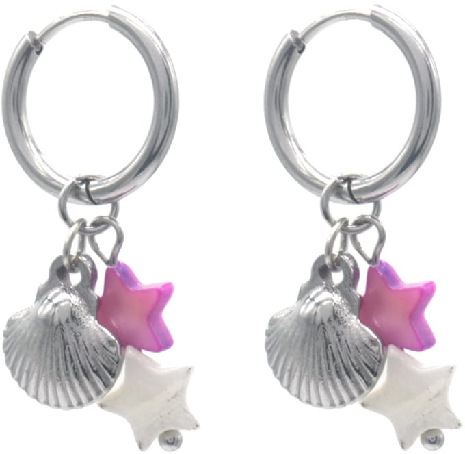 RVS Oorbellen - Schelp - 3x1.5cm - Zilver - dames - elegant - strand - zomer