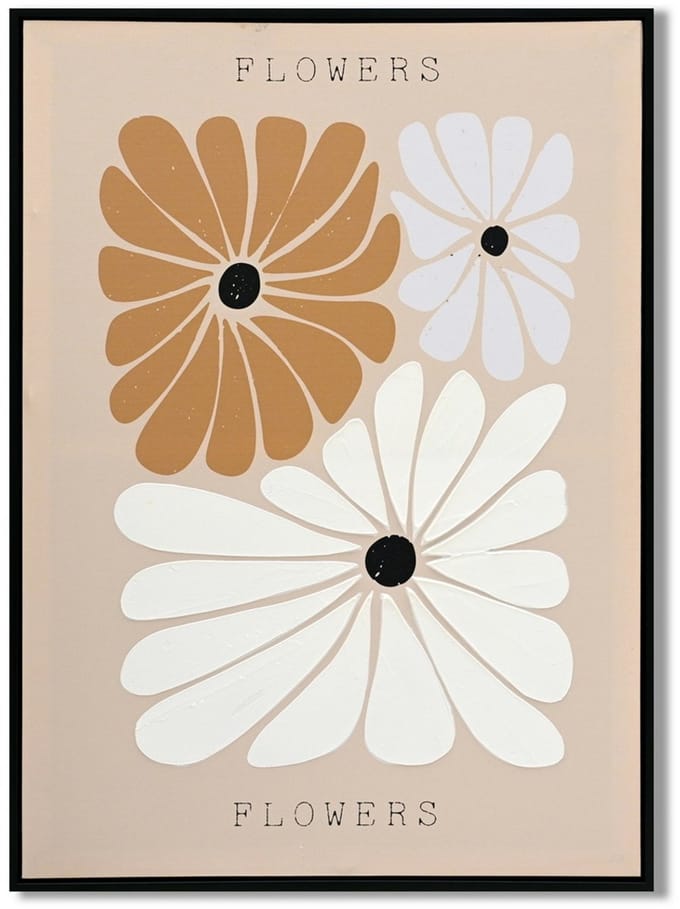 Schilderij bloemen organisch 48x68cm