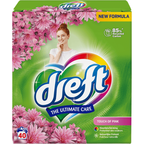 Dreft Poeder Wasmiddel Touch Pink 40 wasbeurten - 2,6 kg