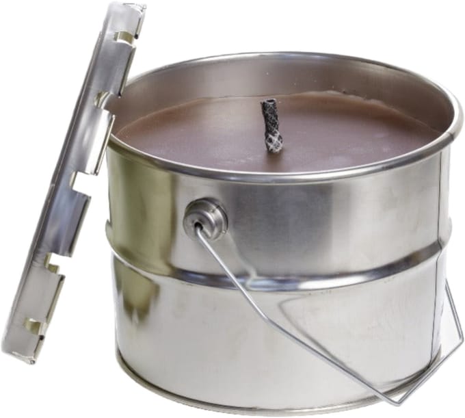 Rustik Lys buitenkaars in blik - 2,6 Kilo - 50 Branduren - Kleur cognac