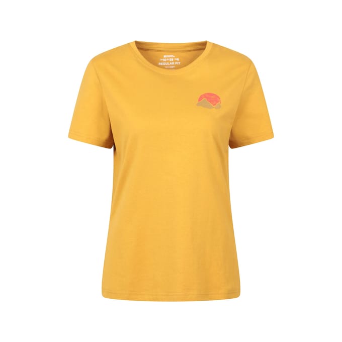 Mountain Warehouse Dames Sunset Achterdruk T-Shirt (Mosterd)