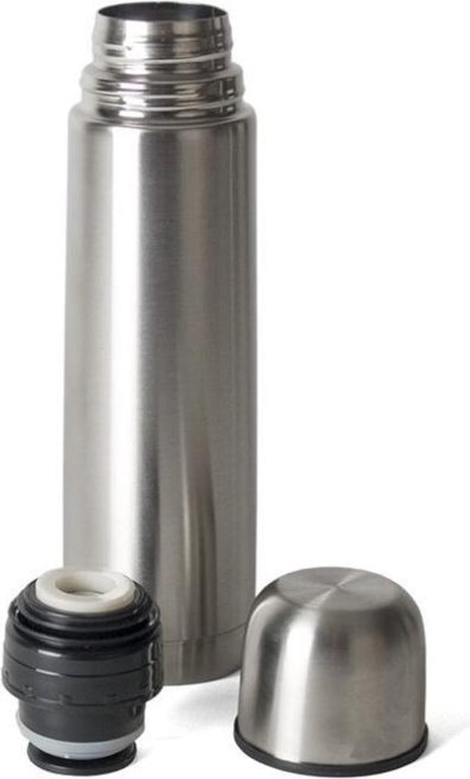 Gerimport Thermosfles - RVS - 350 ml - isoleerfles met dopbeker - zilverkleurig