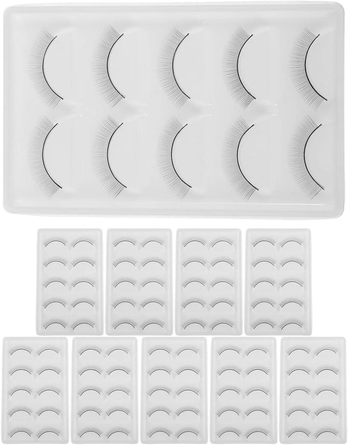 Oefenwimperstrips - Wimperverlenging oefenen - Wimpertraining - Realistisch oppervlak - 10 stuks - Zwart