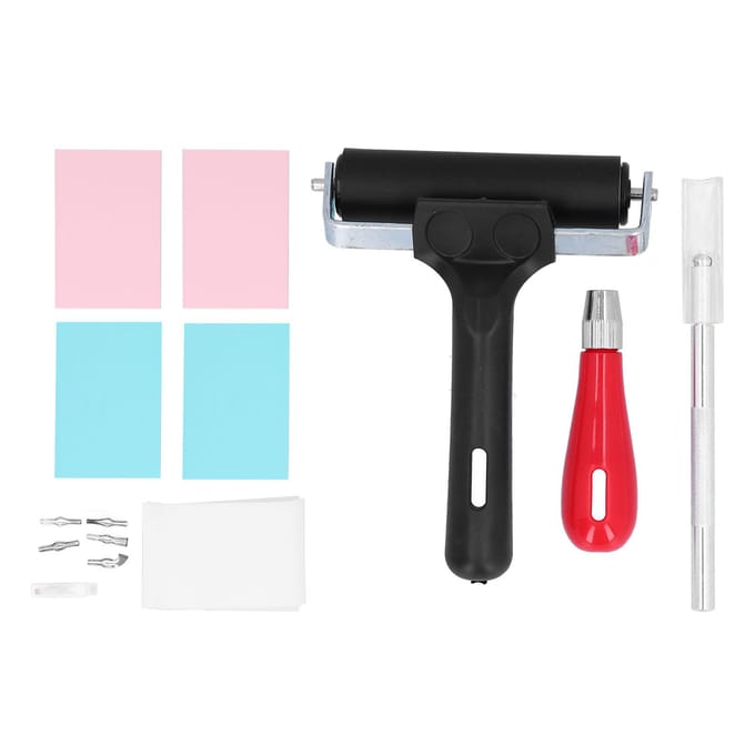 Snijden Rubberstempel Kit Drukken Drukken Gemengde Set Snijgereedschap Kunstbenodigdheden white