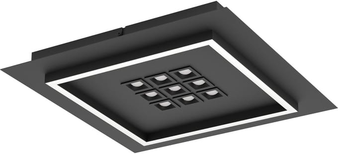 EGLO Balazote Plafondlamp - LED - 36 cm - Zwart|Wit - Instelbaar wit licht - Dimbaar
