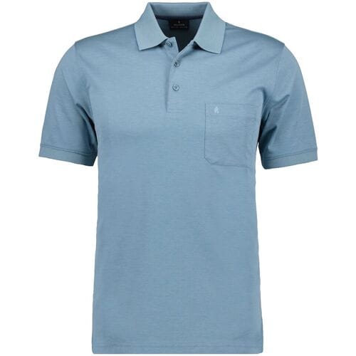 Ragman Softknit Poloshirt Breast Pocket Pima Cotton Mix Mint Blue / male