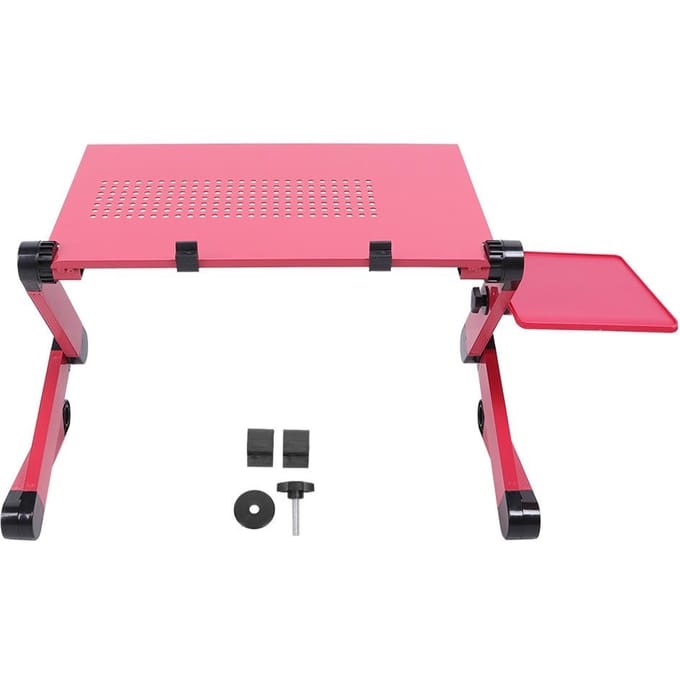 Moderne Stijl Opvouwbare Computer Tafel Bed Warmteafvoer Laptop Bureau met Muis Houder Rozerood pink