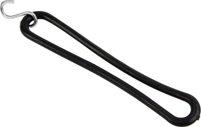Afdekzeilwinkel - Spanrubber met s-haak 20cm elastiek zwart