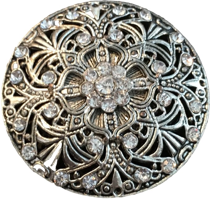 Petra's Sieradenwereld - Magneetbroche rond met strass
