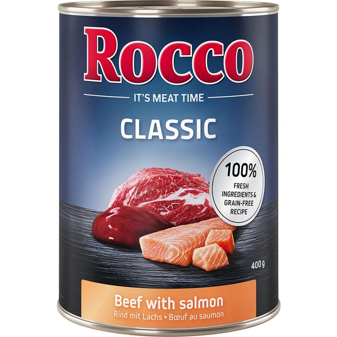 24x400g Rund met Zalm Rocco Classic Hondenvoer