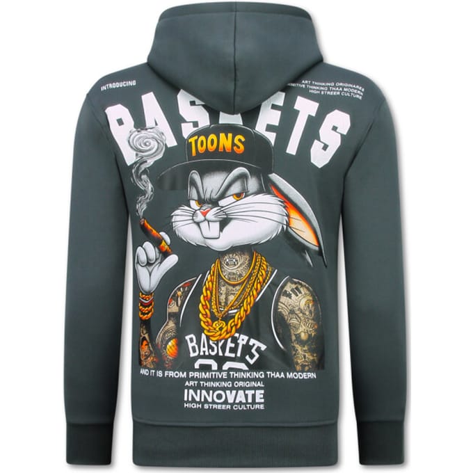 Oversized Hoodie Heren met Capuchon - Gangster Chicago - Dik Geweven - 5792 - Grijs