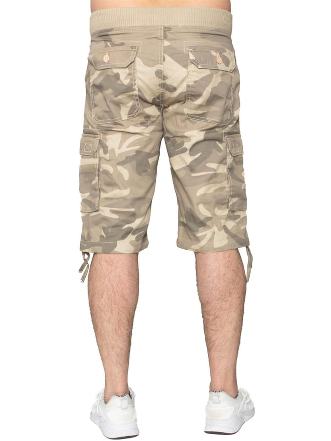Enzo | Heren Cargo Combat Camo Korte Broek