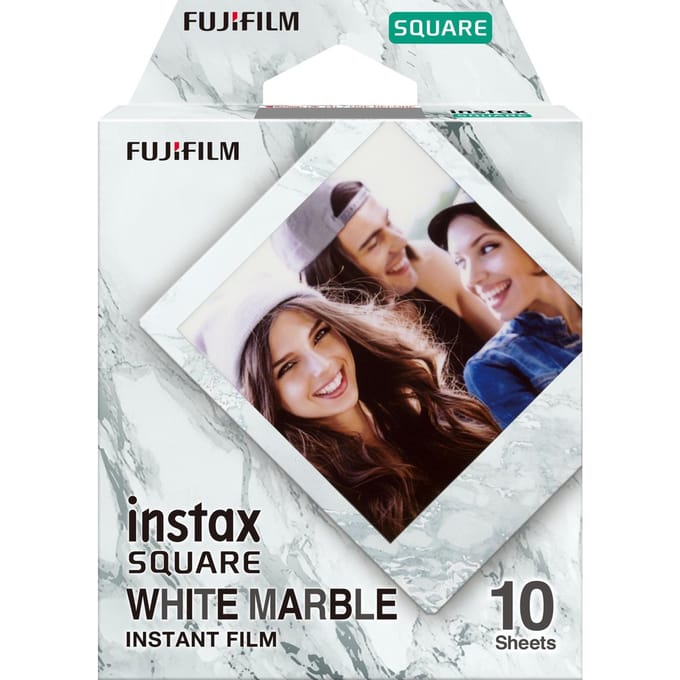 Fujifilm INSTAX Square Film - 10 Shots - White Marble