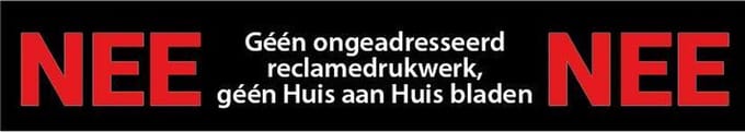 Nee nee sticker brievenbus, 140 x 25 mm