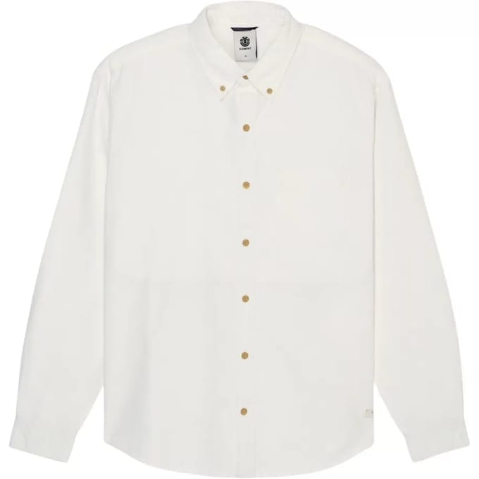 Element Button Down Oxford Regular Fit Overhemd Met Lange Mouwen Wit L Man