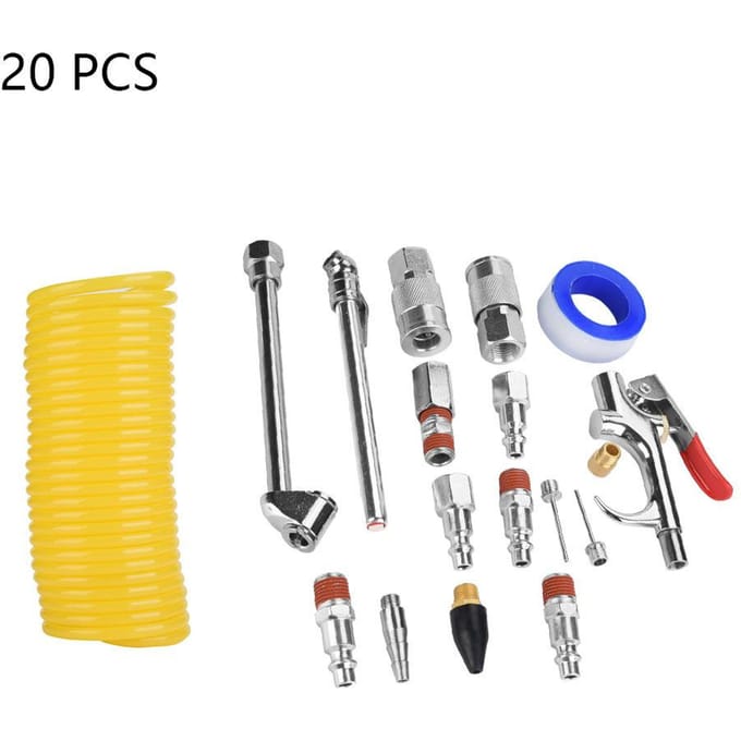 20-delige Luchtdrukleidingen Set Luchtblaaspistool Paard Pneumatische Accessoireset