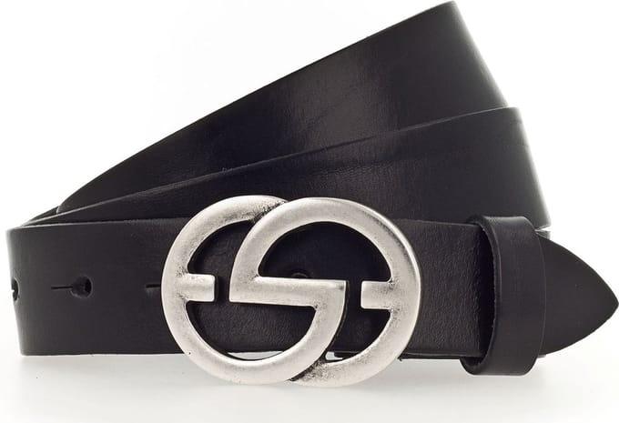 Vanzetti Leren Riem Full Leather Buckel Belt W110 Black Zwart