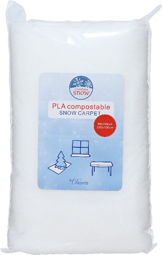 Decoris Sneeuwdeken - wit - 250x100 cm - polyester - sneeuwtapijt - kerstversiering - sneeuw ondergrond