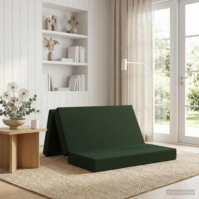 vidaXL - Vouwbare - Sofa - Bed - 140 - x - 67 - x - 45 - cm - Donkergroen