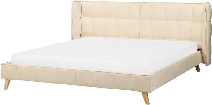 SENLIS - Tweepersoonsbed - Lichtbeige - 180 x 200 cm - Fluweel
