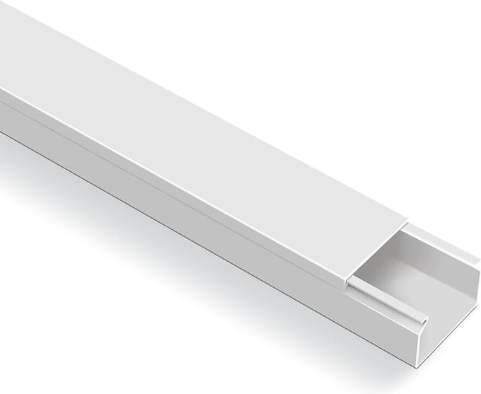 Kabelgoot/ leidinglijst 2X1 Mtr wit 60X25 mm