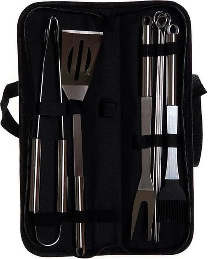 Barbecuekoffer DKD Home Decor Polyester Roestvrij staal Nylon (10 pcs)