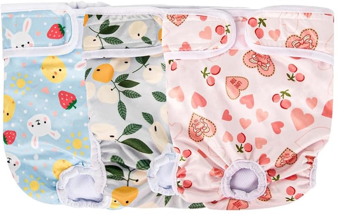 Loopsheidbroekje Hond M - 3 Kleuren Set - Herbruikbare Hondenluier - Verstelbaar - Super Absorberend