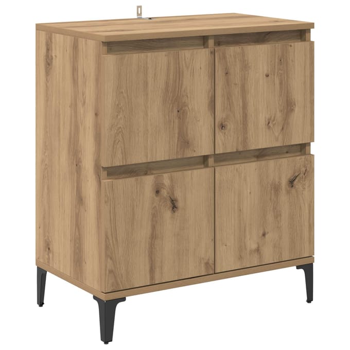 vidaXL Dressoir Artisan Eiken 60 x 35 x 70 cm Gemonteerd hout en ijzer