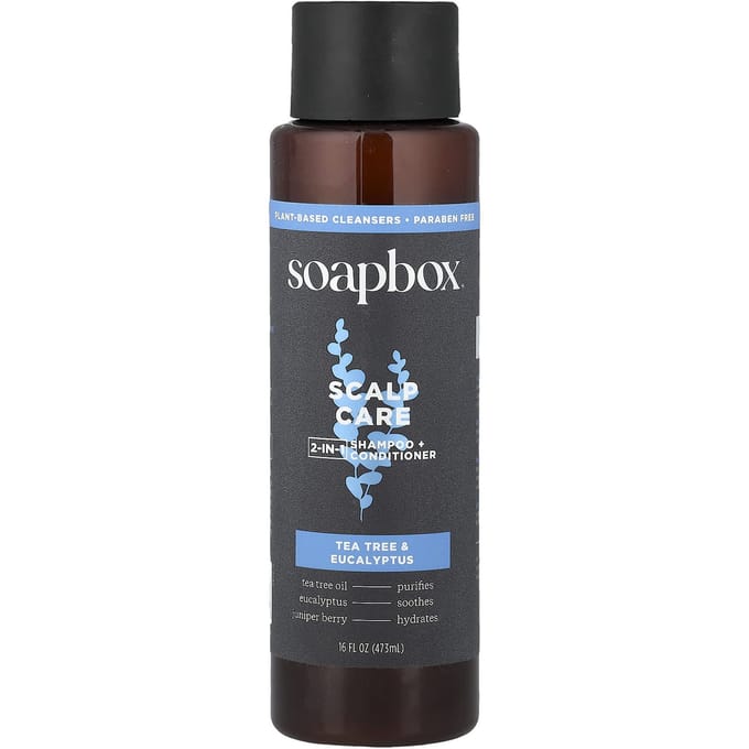 Zeepblok, Hoofdhuidverzorging 2-in-1 Shampoo + Conditioner, Tea Tree & Eucalyptus, 473ml (16 fl oz) gray