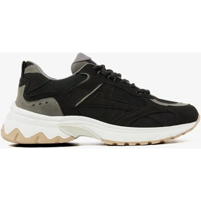 Nubikk Ross Nomad Black Combi Caramel Maat: 41 | Sneakers Outlet | Heren | Zwart