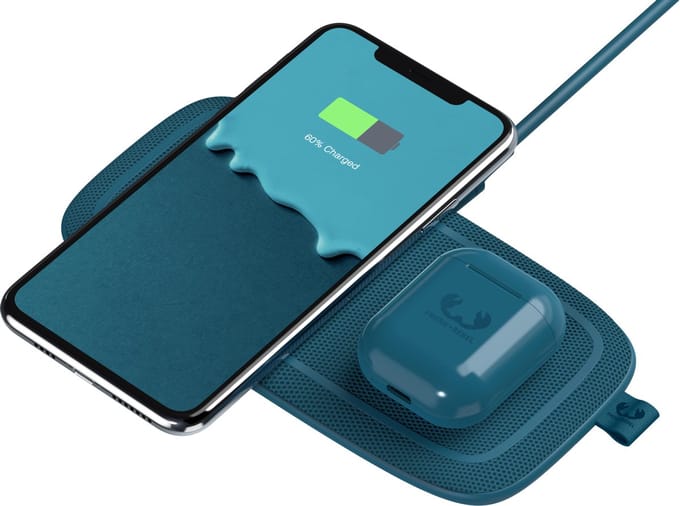 Fresh 'n Rebel - Double Qi Wireless Charging Pad + 30W Power adapter + 1,5m USB-C kabel - Base Duo - Petrol Blue
