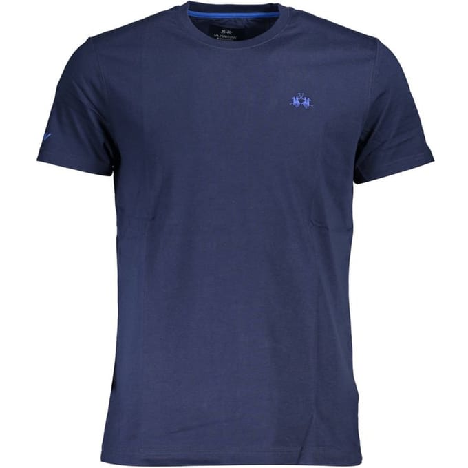 La Martina Blauwe Katoenen Heren T-Shirt