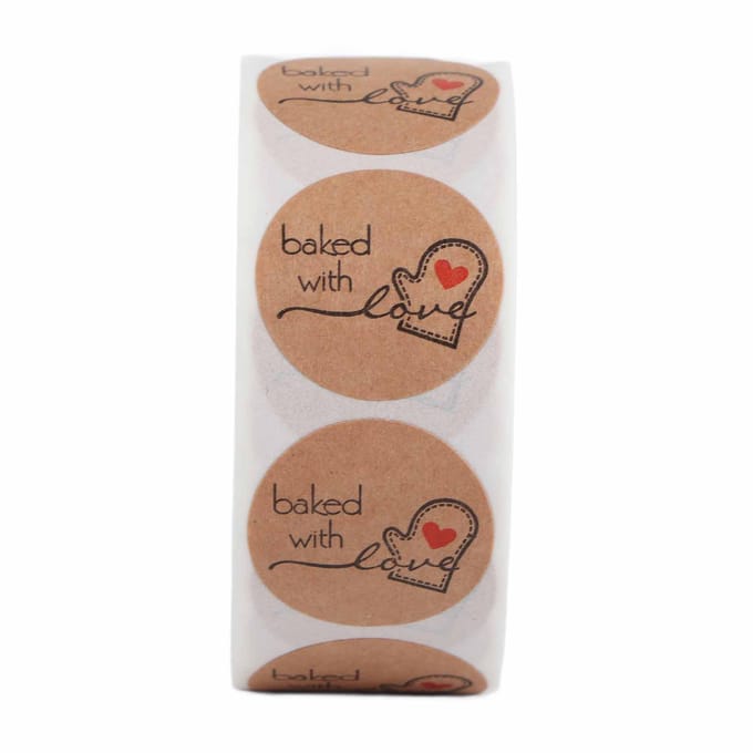 500 STUKS Decoratieve Sticker met Bakontwerp voor DIY Dessertdozen white