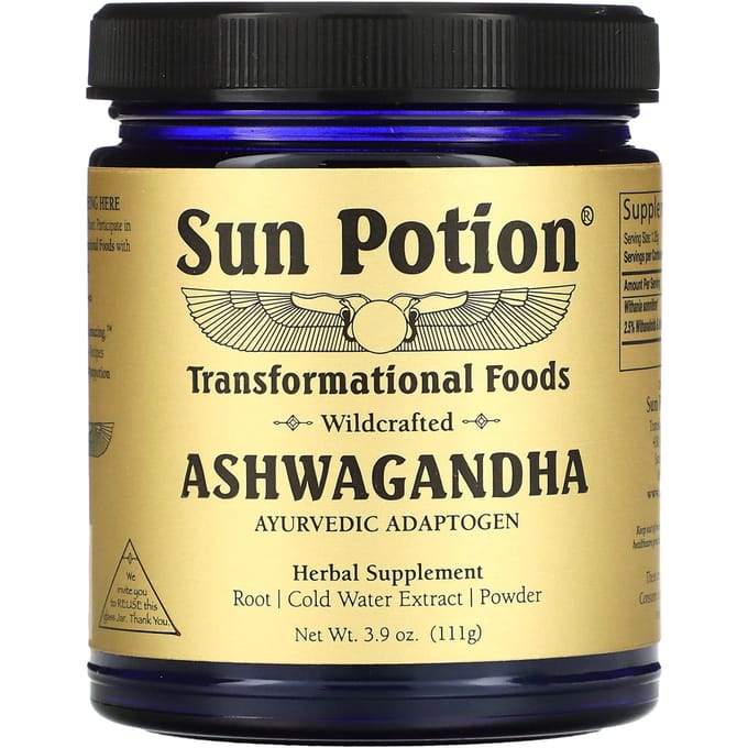 Sun Potion, Ashwagandha Poeder, Natuurlijk Geteeld, 3.9 oz (111 gr)